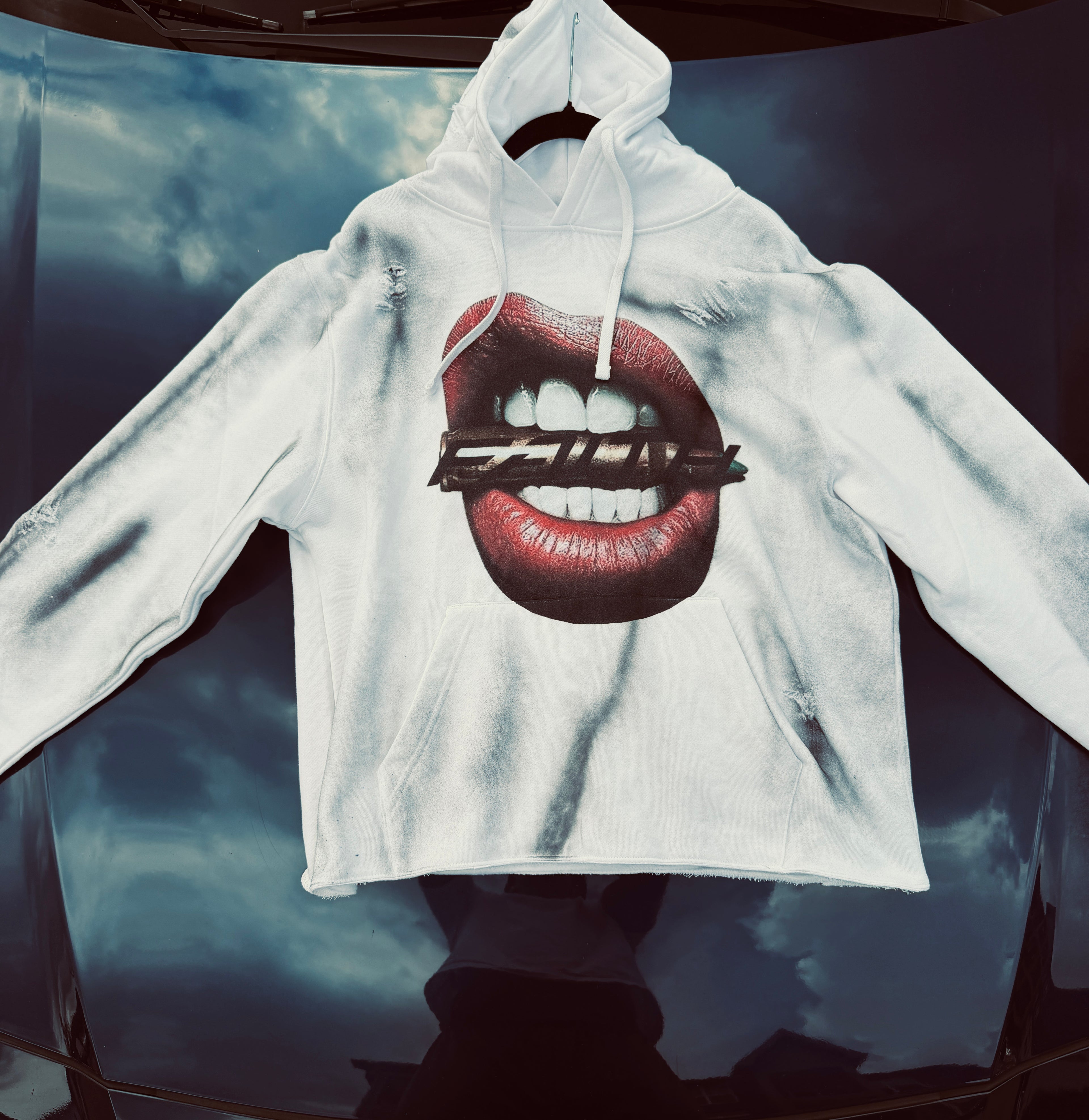 White Graffiti Hoodie